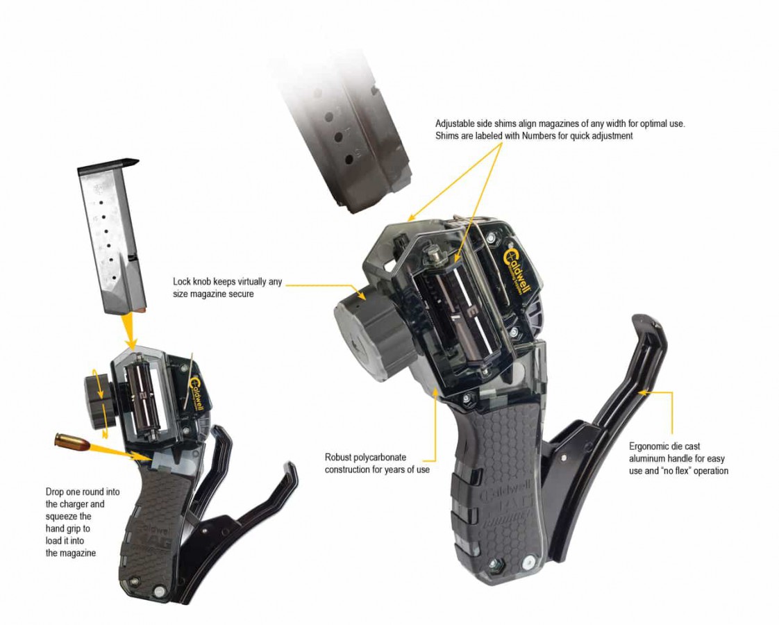 CALDWELL Mag Charger Universal Pistol Loader Carica Caricatori #110002