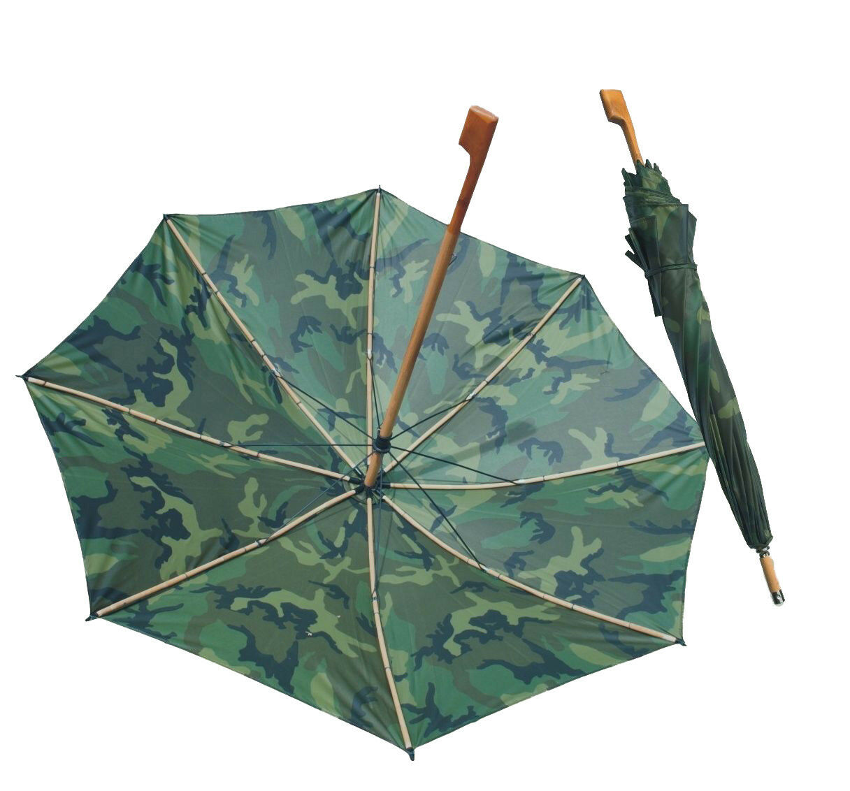 ombrello da caccia robusto mimetico grande con stecche bambu legno