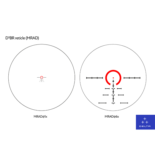 Ottica Delta Hornet 1-6x24 SFP Ret. D2MR MRAD