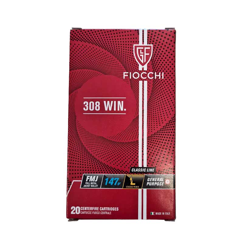 Cartucce Fiocchi da tiro cal.308 Win. 147gr. FMJ 20pz.