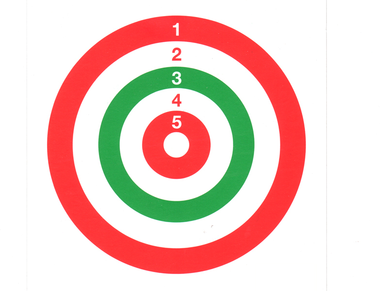 Bersagli tiro 14x14 tricolore in cartoncino